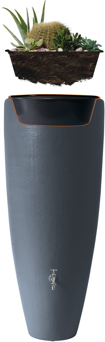 Garantia 2in1 waterreservoir 300 liter grafietgrijs incl. plantschaal