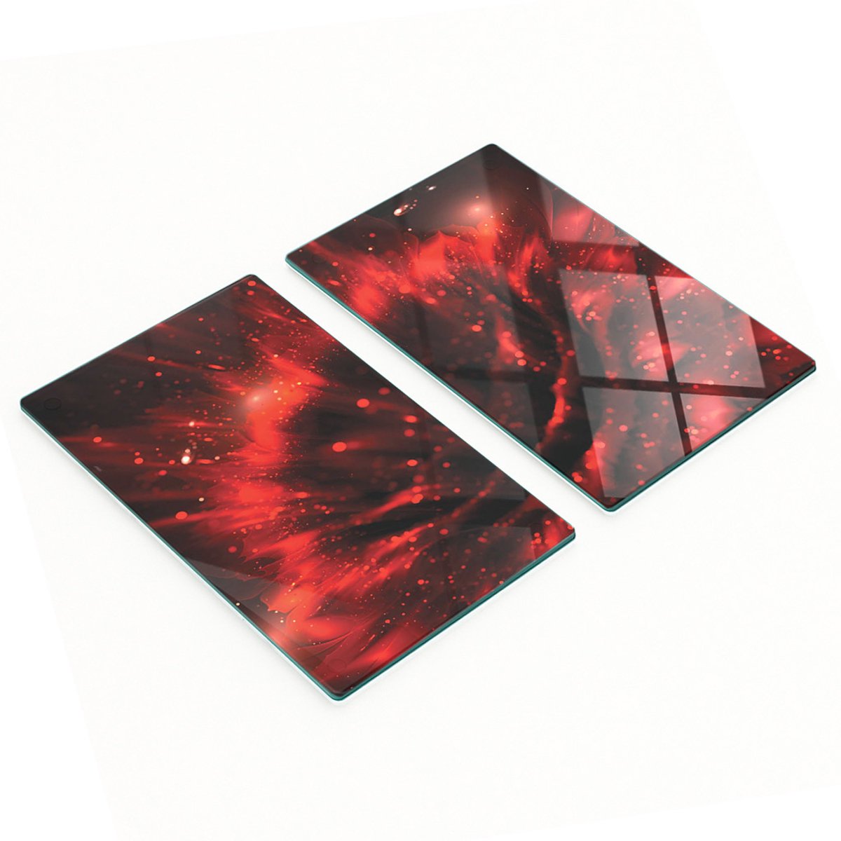 Set van twee decoratieve glazen keukenplanken Dalia Fraktal 2x30x52 cm
