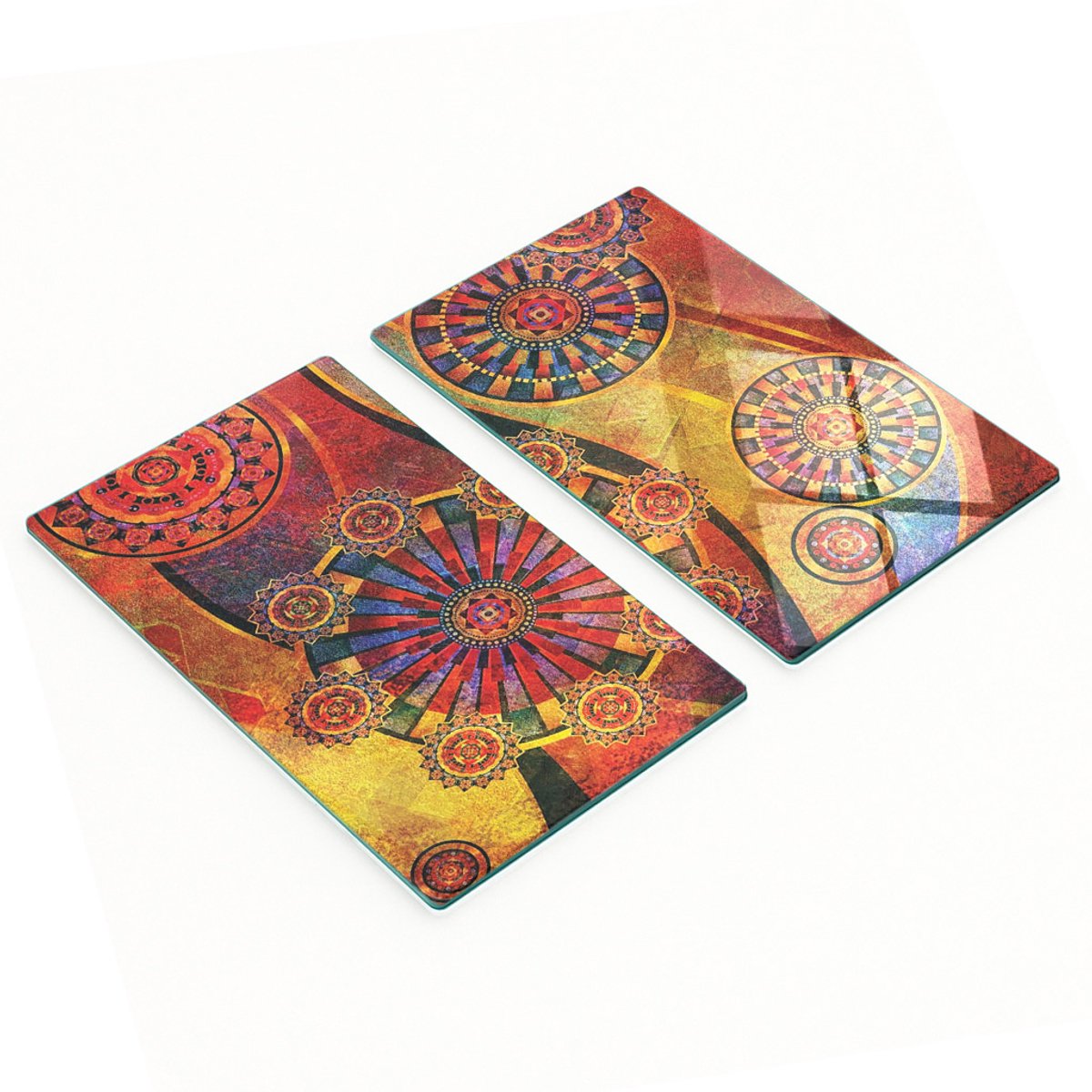 Stijlvolle en duurzame glazen borden met abstract printpatroon 2x30x52 cm