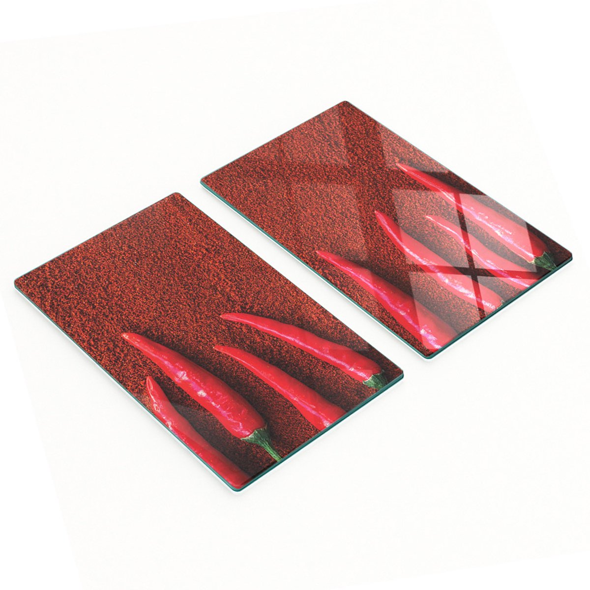 Decoratieve snijplanken van gehard glas voor chilipepers, 2x30x52 cm