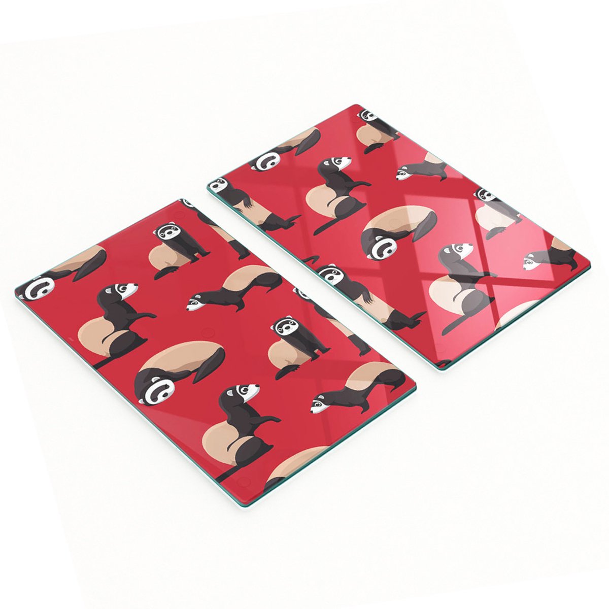Multifunctionele decoratieve glazen borden met fretprint 2x30x52 cm