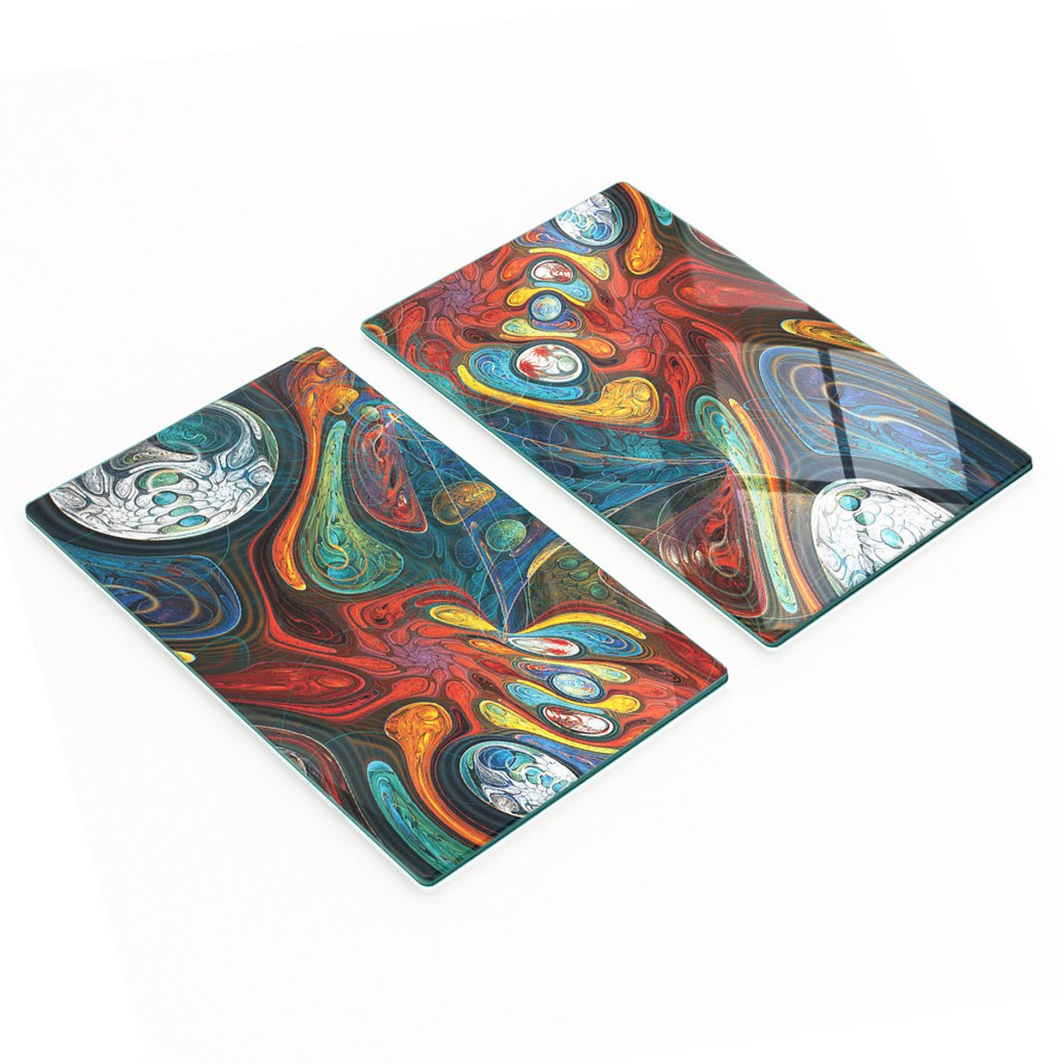 Krasbestendige glazen platen, abstracte vorm, 2x30x52 cm
