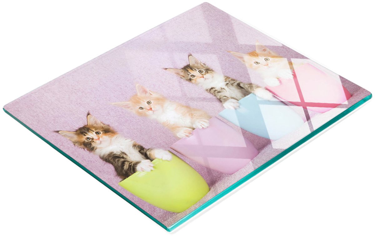 Decoratieve glazen snijplank met kattenafbeeldingen 60x52 cm