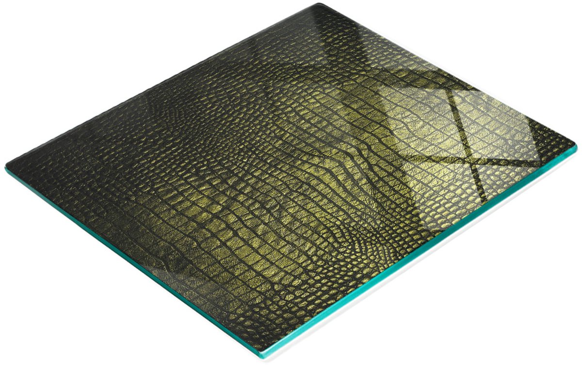 Decoratieve glazen serveerplank voor snacks met krokodillenprint, 60x52 cm