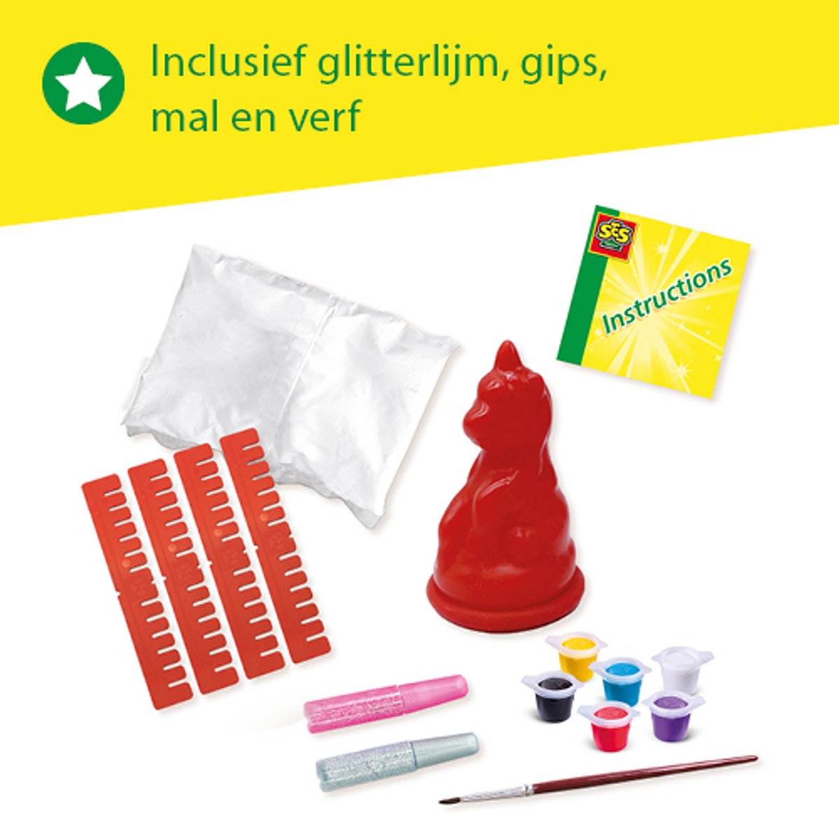 SES Creative Gieten en Schilderen Set - Unicorn met Latex Gietmal - Voor Meisjes vanaf 5 Jaar - Knutselen - Schoencadeautjes Sinterklaas — cadeau in Hobby - foto 5