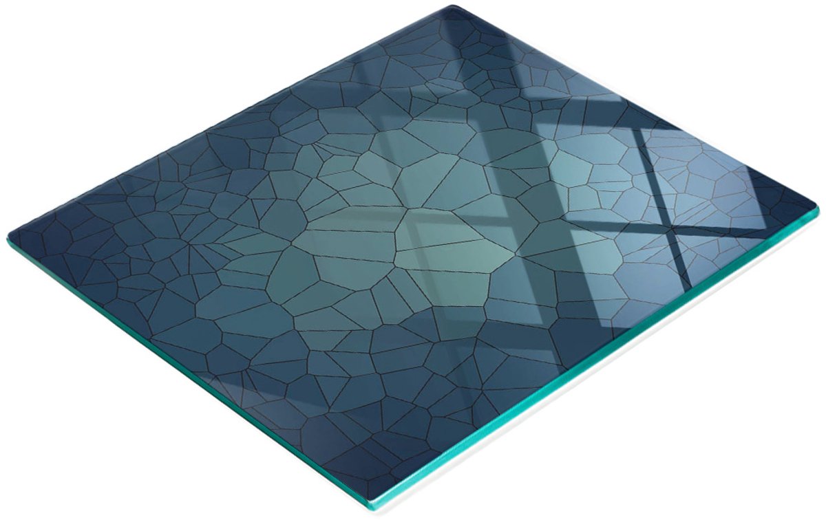 Decoratieve glazen serveerplank voor snacks, abstract ontwerp, 60x52 cm