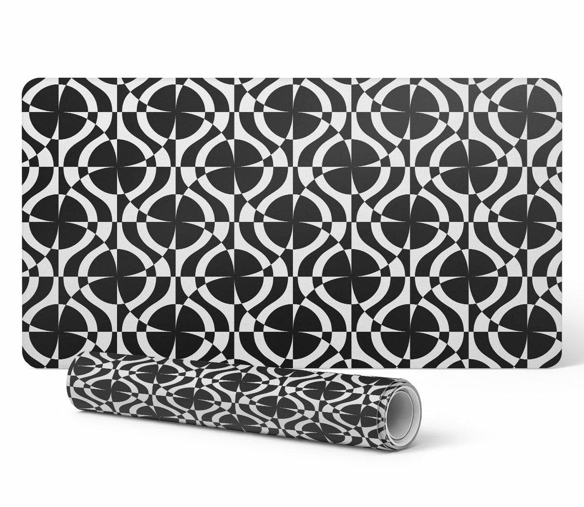 Antislip muis- en toetsenbordmat met geometrisch patroon, 100x50 cm