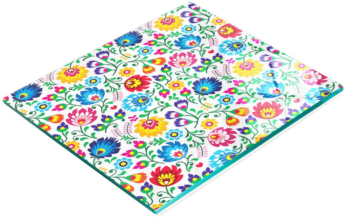 Multifunctionele decoratieve keukenplank met gehard etnisch patroon 60x52 cm