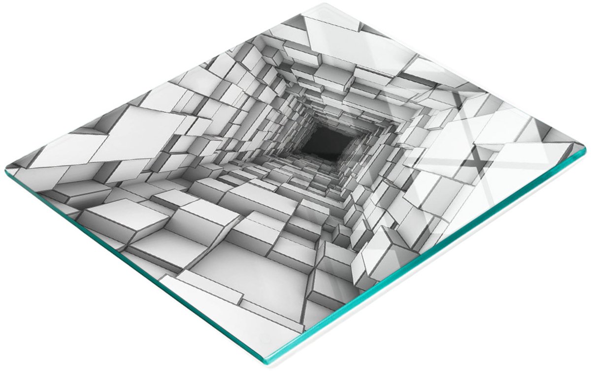 Decoratieve serveerplank van glas met dobbelstenen, 60x52 cm