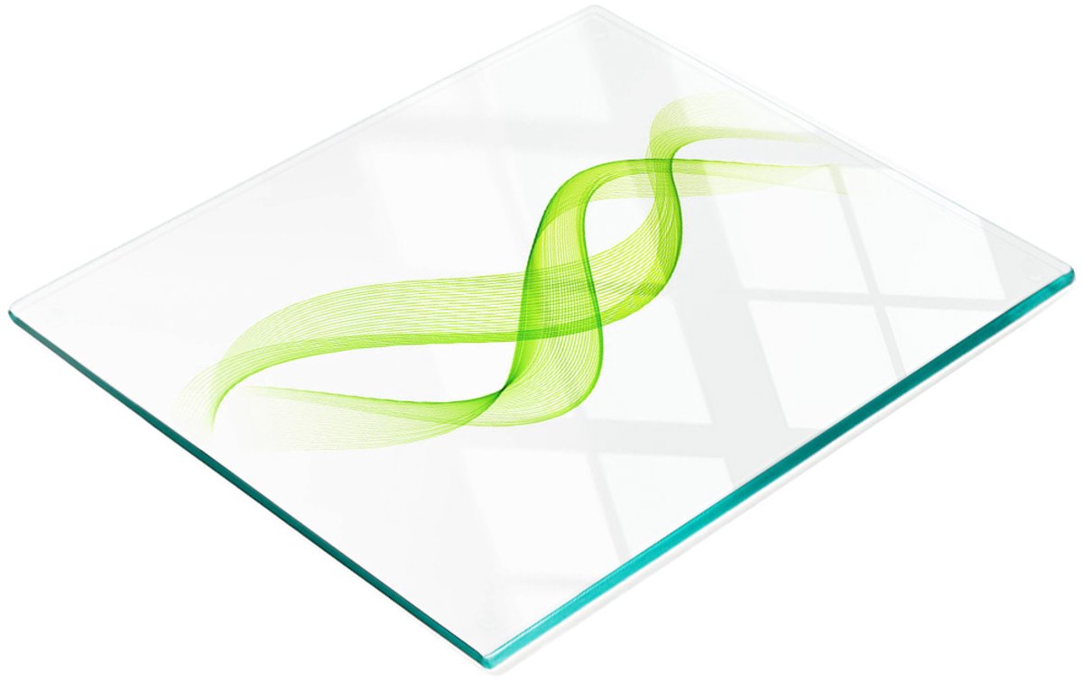 Gehard multifunctioneel decoratief bord van glas met kleurrijke golven, 60x52 cm