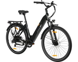 Elektrische Stadsfiets TTGO C3 SE - 250W Motor - 36V 18Ah Accu - 28 Inch - Bereik tot 120km - Shimano 7-Snelheden - Max 25km/u - Zwart