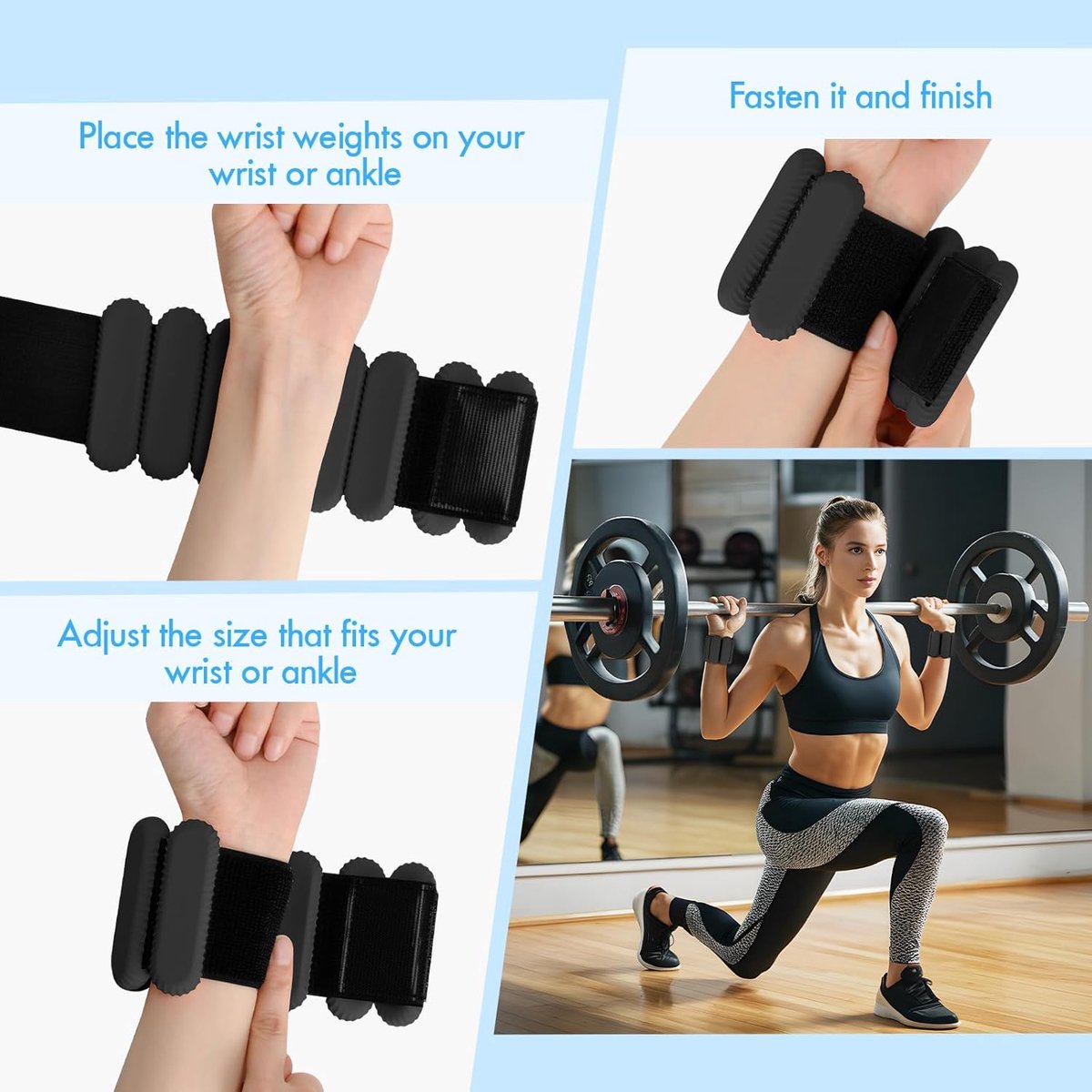 Krachttraining - Halter - Dumbbell Set - Gewicht - Krachttraining met Siliconen Band - Verstelbare Pols- en Enkelgewichten voor Vrouwen - 2 lb Gewich - 2stuks – foto 2