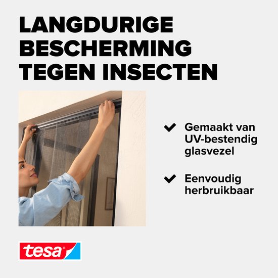 tesa INSECT STOP Lamella Curtain - lamellengordijn hor 4-delig voor deuren, zonder boren, wit - 95 x 220 cm van Tesa — afbeelding 2