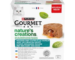 Gourmet Hart Van Saus - Natvoeding Katten - 8X85 Gr, Rijk aan Kip, Rund of Vis