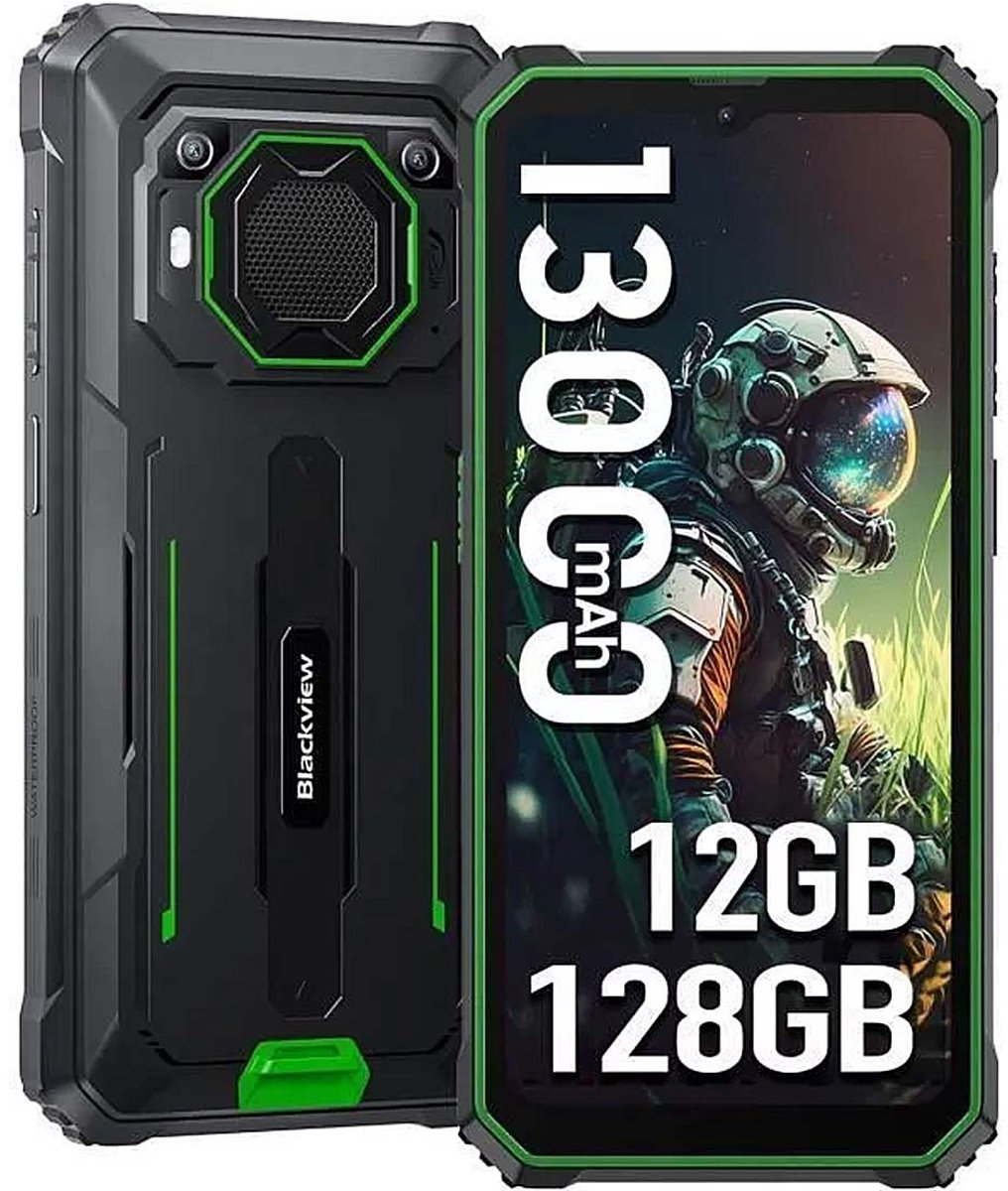 Blackview BV6200 Pro Robuuste Smartphone 4G - 12GB RAM - 128GB - 6,56 inch - 13000mAh - IP68/IP69K Outdoor telefoon - Dual SIM - Android 14 - NFC - GPS - Groen