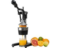 Crestone - Sinaasappelpers - Citroenpers - Limoenpers - Anti Slip - Handmatig - Gietijzer - Pulpfilter - Gebruikt in de Horeca - Zwart