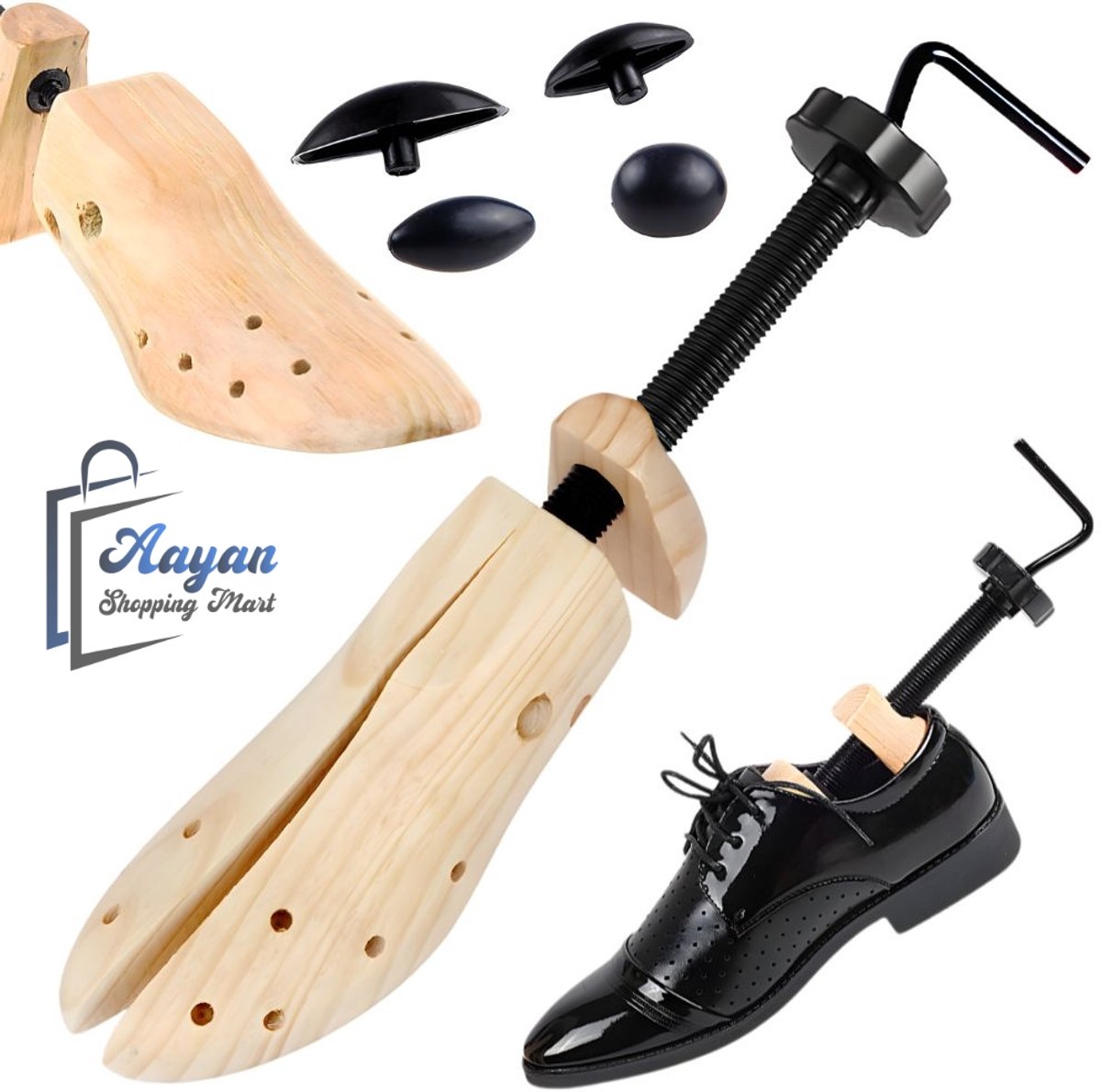 Houten Schoenspanner 42-46 – Verstelbare Schoenoprekker voor Breder Maken van Schoenen –Voor Leren & Stoffen Schoenen –houten schoenspanner – verstelbare schoenspanner–bunion schoen stretcher – comfort schoen stretcher– schoen oprekker hout– 79844