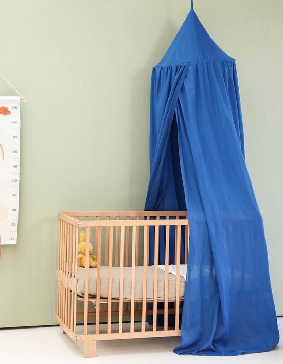Blauw Hemeltje voor Kinderkamer - Klamboe voor Wieg, Bed & Speelkamer - Hemel Sluier voor Babybed - Rond Hemelbed voor Baby — afbeelding 3