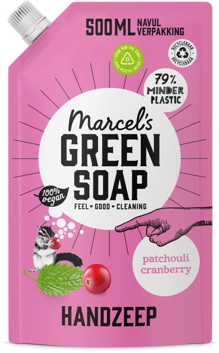 Bol.com Marcel's Green Soap Handzeep Navulling - Patchouli & Cranberry - 500 ml aanbieding