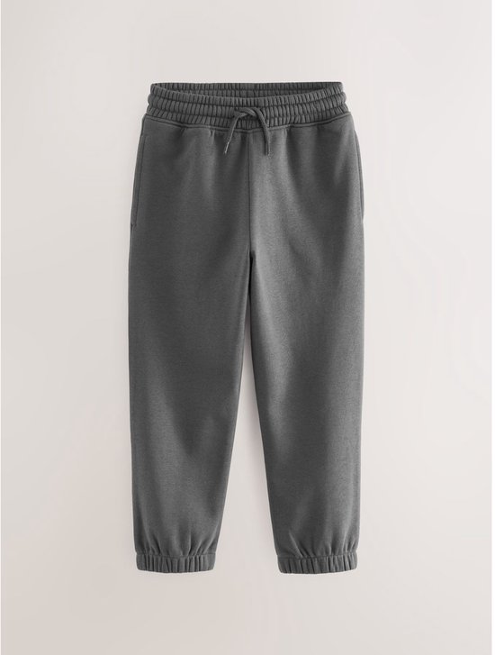 Grijze joggingbroek met trekkoord, elastische tailleband en zoom.