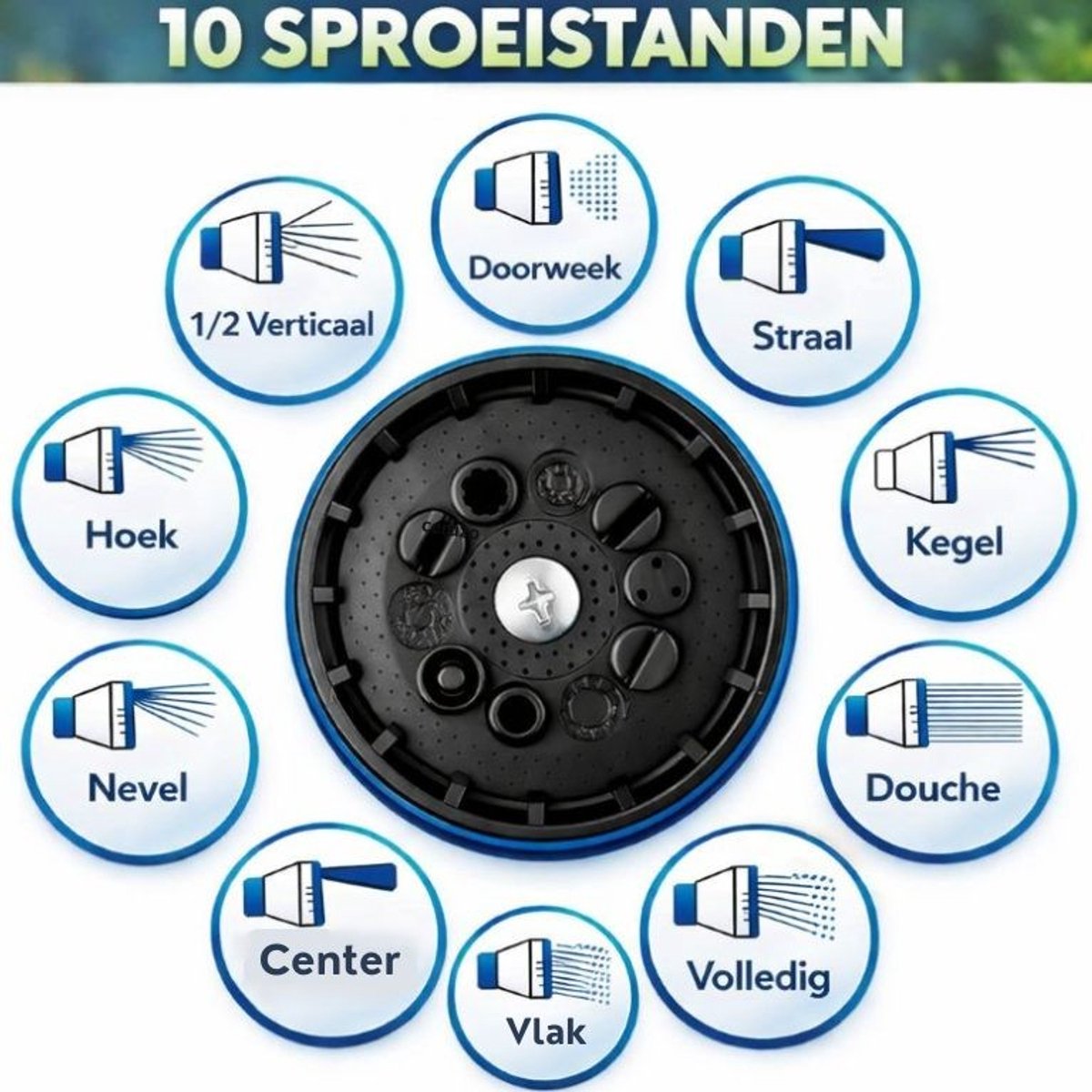 Ceruzo Flexibele Tuinslang tot 30 meter - incl. Sproeikop 10 standen - Koppelstukken - Slanghouder thumbnail 2
