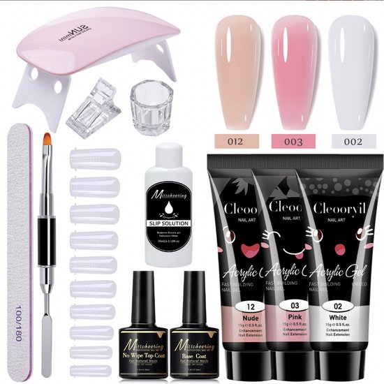 Polygel Nagelset met UV Lamp