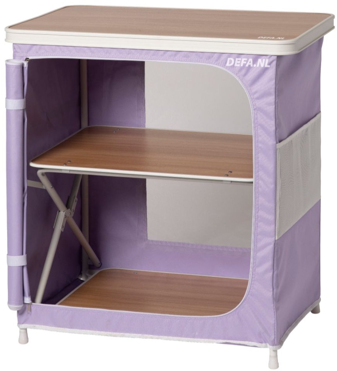 Beachy Campingkast – Opvouwbare Kast – 6 Vakken – Aluminium Frame - Paars
