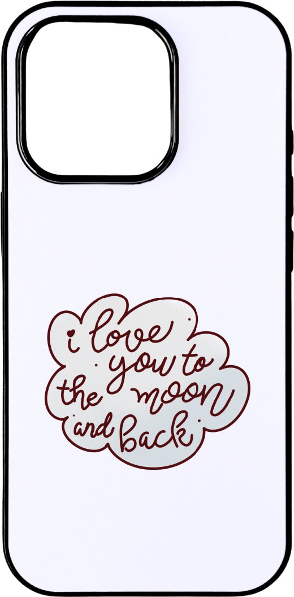 Hacebo® - I love you to the moon and back telefoonhoesje - Liefde - geliefde - telefoonhoesjes - I love you - Geschenk - Cadeau - Gift - hoesje geschikt voor iPhone 16 Pro