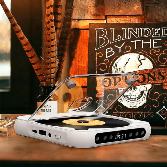 CD Speler - Draagbare Bluetooth - cd-speler - Ondersteunt MP3/WMA - met USB-C- snelladen - Ultradun en compact - formaten - Geschikt voor zowel reizen als thuisgebruik - Zwart — afbeelding 3