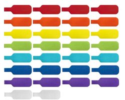 Kabellabels - 30 Stuks - Kabelmarkers - Nylon - Kabelmarkering - Draadlabels - Waterdichte labels - Herbruikbare - Beschrijfbare kabellabels met klittenband - Geschikt voor kabelbeheer en -identificatie - 20*90mm - 8 Kleuren