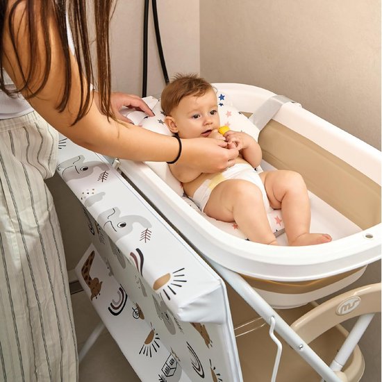 Baby badje met Standaard - Babybad Set Compleet - Voor Jongens en Meisjes - Badplezier van Merkloos — afbeelding 4