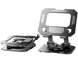 “Tabletstandaard, 360° verstelbare iPad-houder, opvouwbaar, geschikt voor iPad, bureau, draaibare draagbare monitorstandaard voor tablets/PS/mobiele telefoons/Switch en andere apparaten van 12-32 cm (zwart)”