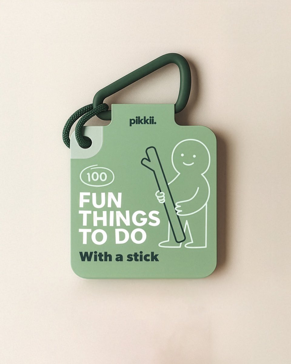 pikkii Leuke dingen om te doen met een stok | Kaartspel | Fun Things To Do with a Stick 85 x 95 x 15 mm