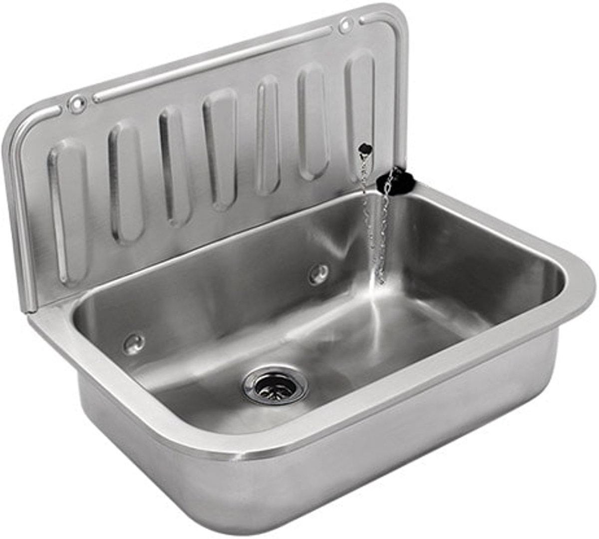 Uitstortgootsteen RVS 495x325 mm incl. afvoerplug - WAHLBACH