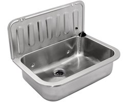 Uitstortgootsteen RVS 495x325 mm incl. afvoerplug - WAHLBACH