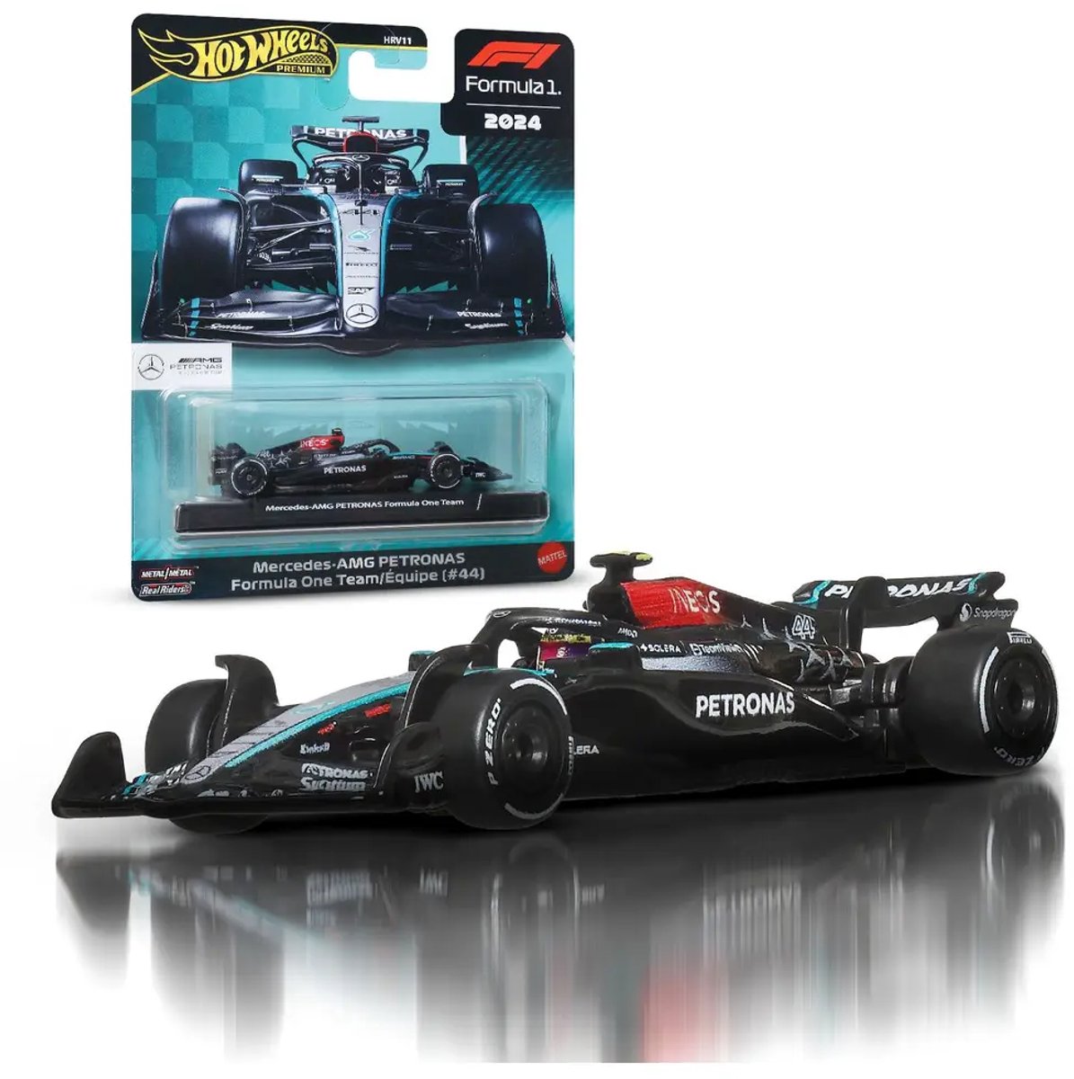 Hot Wheels Premium Metalen Formule 1 Verzamelbaar Speelgoed Raceauto - Lewis Hamilton Mercedes-Benz — afbeelding 8