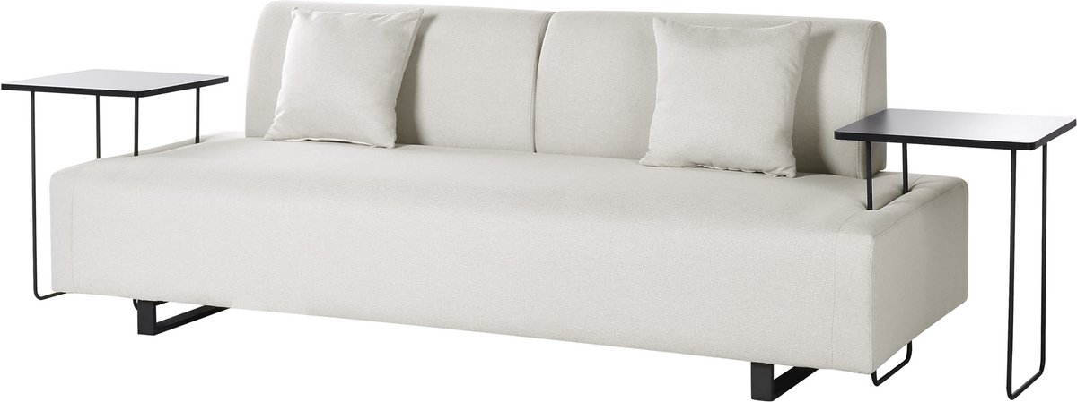 BELIANI SOKNA - Driezitsbank - Lichtbeige - Polyester