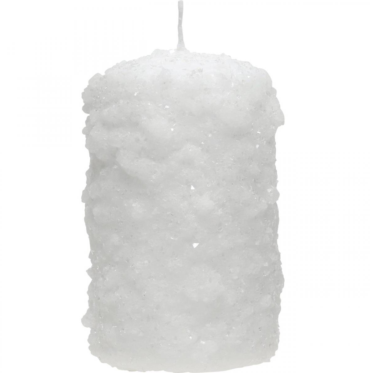 Wenzel Kerzen Adventskaarsenset, sneeuwbalmotief, wit – stompkaarsen 100/60mm voor a