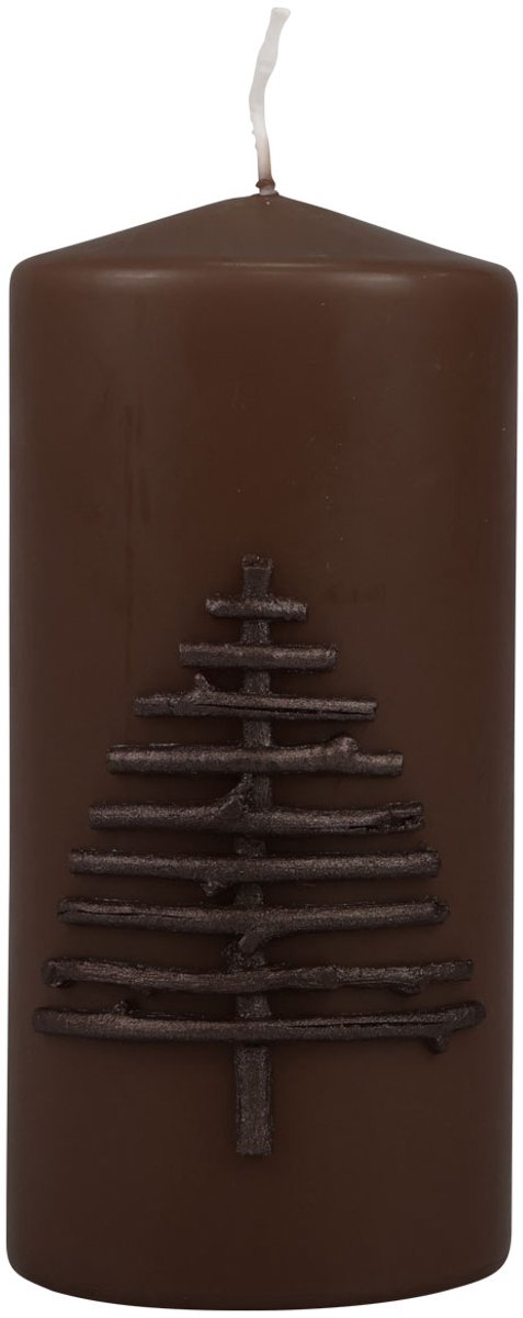 Kerstkaars, donkerbruin, 150/70mm, Adventsdecoratie, kaarslicht