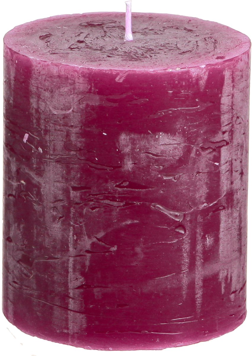 Viana Doorgeverfde trendy kaarsen Berry Purple, stompkaarsen, 70×80mm, set v paars