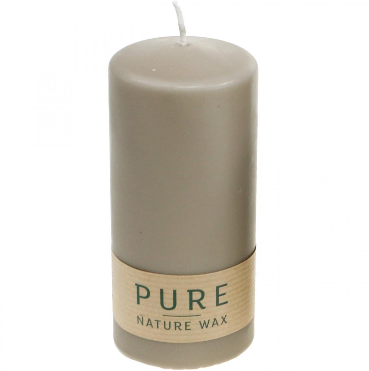 Wenzel Kerzen Pure stompkaars bruin 130/60 natuurlijke waskaars duurzame stearine en