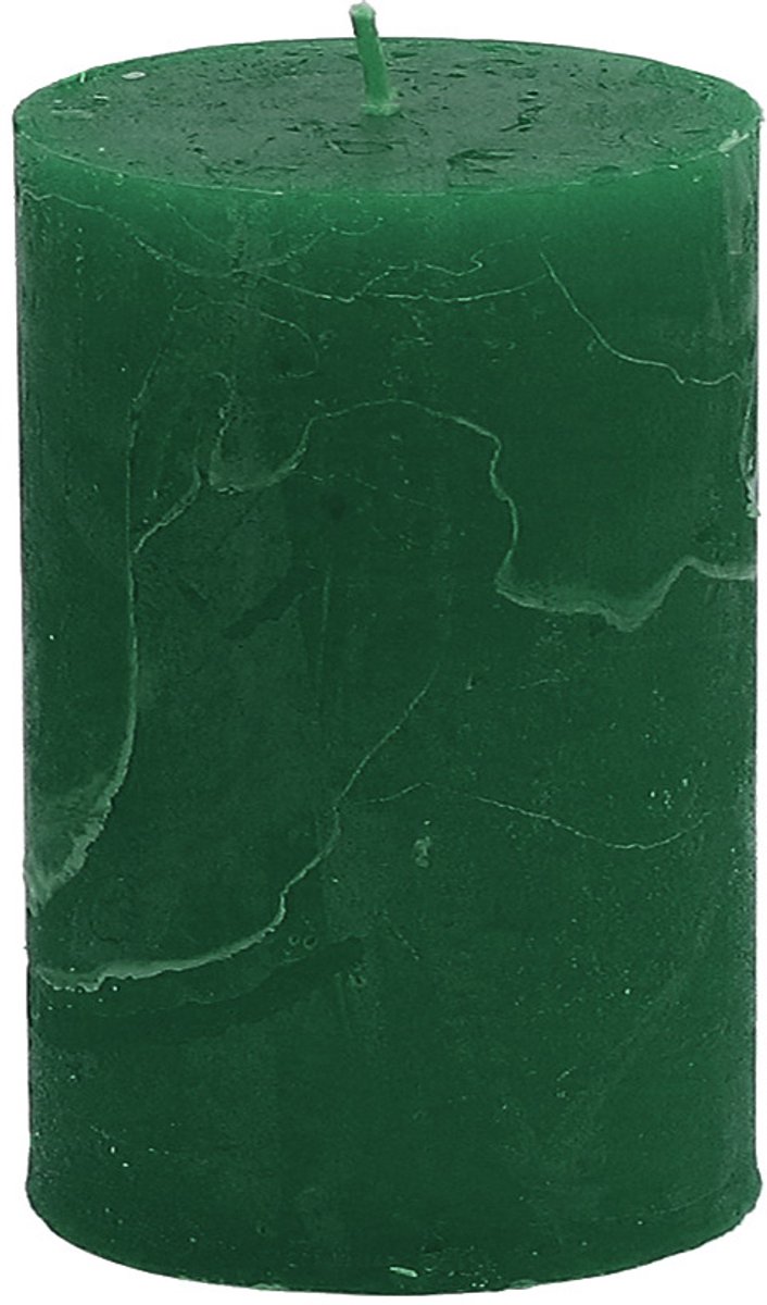 Viana Premium pilaarkaarsen, donkergroen, 70x100mm, set van 4, lange branddu Groente