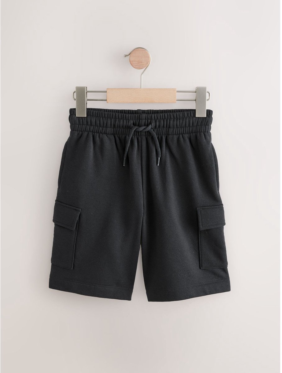Next - Jongens - Cargoshort van jersey - Zwart