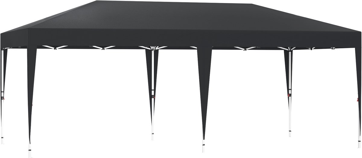 ACXIN Partytent 3x6 m Inklapbaar Paviljoen Waterdicht Tuinpaviljoen met Stalen Frame Polyester UV-bescherming, Antraciet
