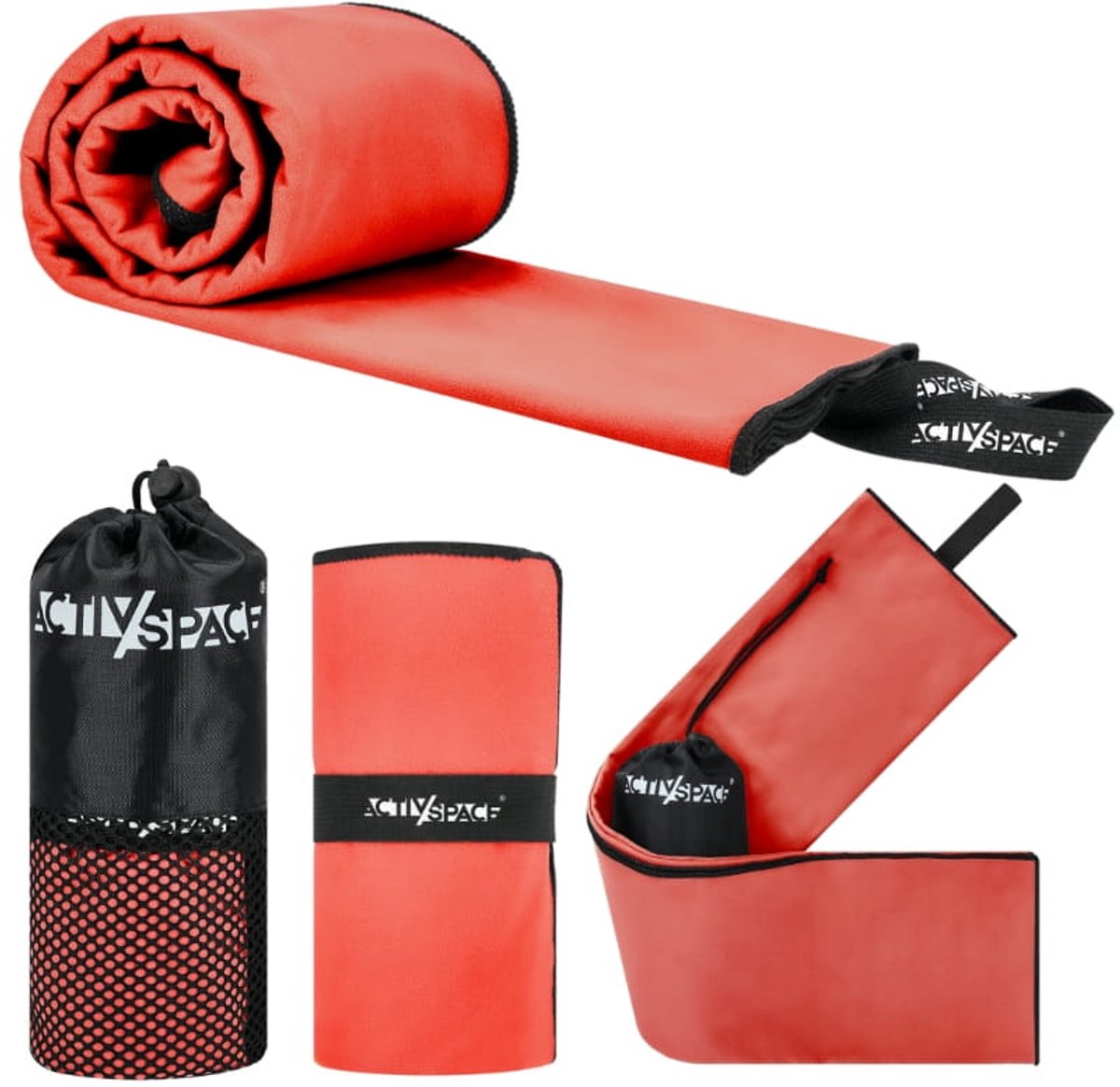 Activ Space - Ręcznik - Sneldrogend - Microfiber - 130x75cm - Rood