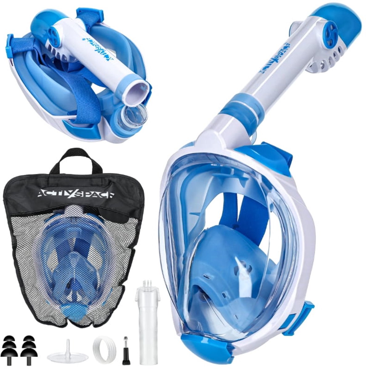 Activ Space - Snorkelmasker - Voor kinderen - Volledig gezicht - Blauwe kleur