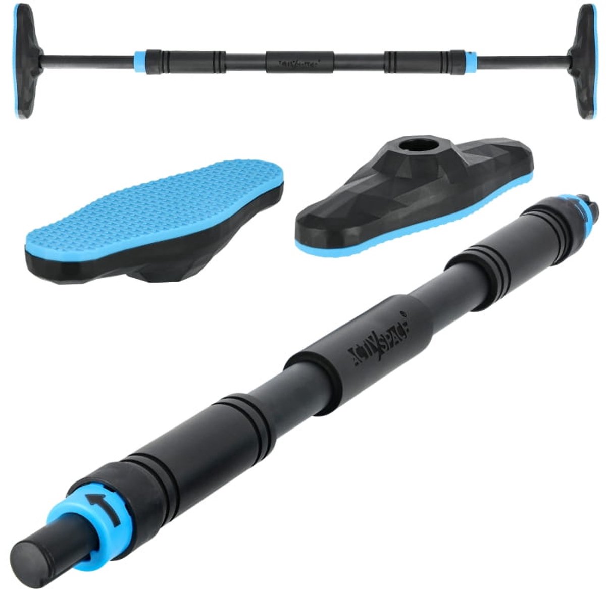 ACTIV SPACE - Serie - Stalen Verstelbare Optrekstang - Blauw - Anti-slip - 180kg