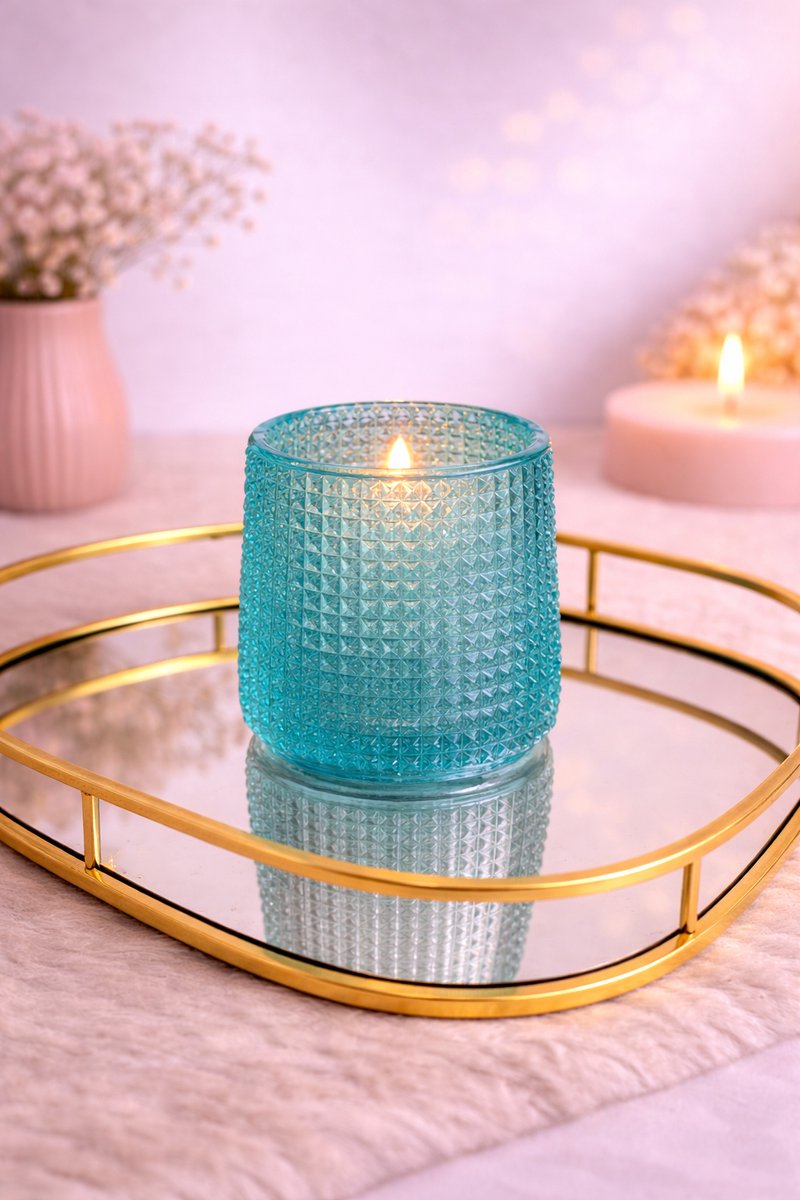 Turquoise waxinelichthouder! | Viva Femme | Kaarsen | Decoratie | Cadeau | Wonen