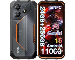 OSCAL MARINE 2 Robuuste Smartphone - Gemini AI - 24GB RAM+256GB ROM - 11000mAh Robuuste Telefoon - 6,56 Inch - IP68 IP69K - Dual SIM 4G - Android 15 - BT5.2 - NFC GPS - Oranje
