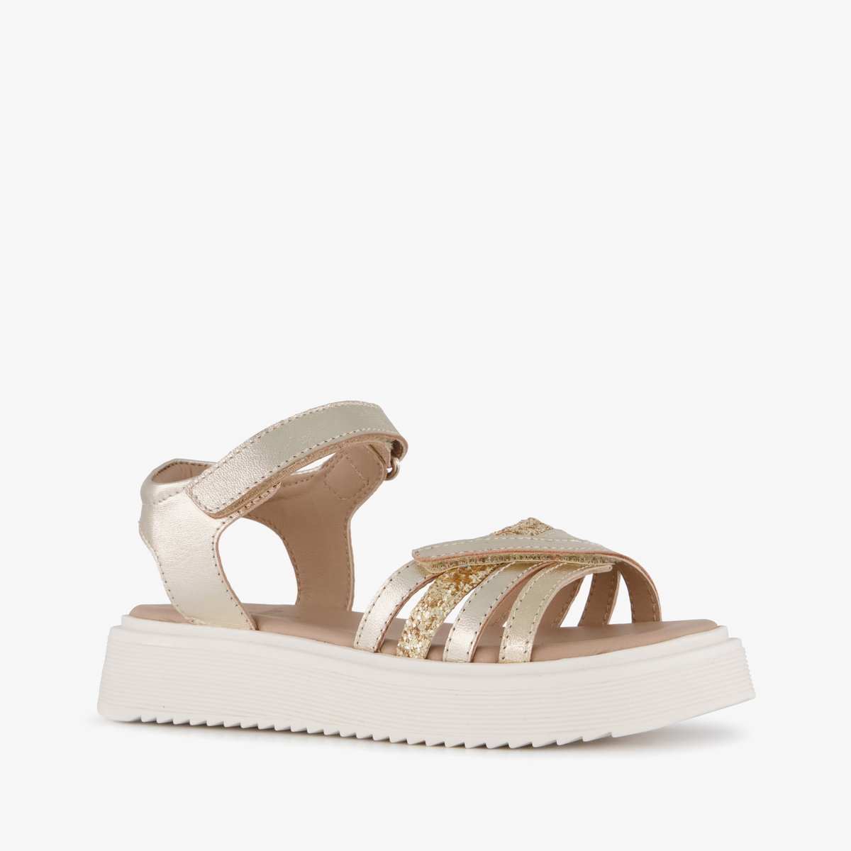 Groot leren meisjes sandalen goud - Maat 30